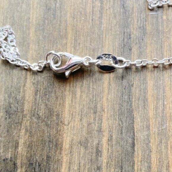 Pink Quartz 925 sterling silver balanced bar short necklace for layering - Picture 3 of 7